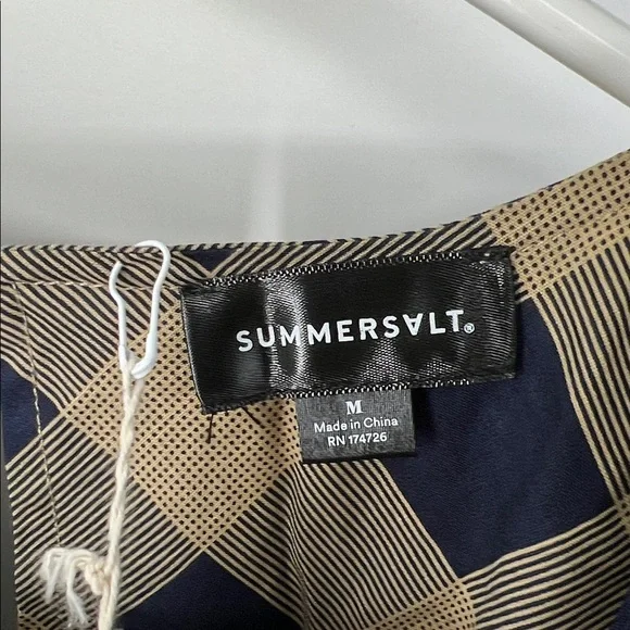 Summersalt plaid Tiered mini Dress medium - Picture 4 of 9